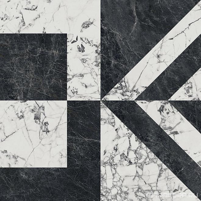 Керамогранит Kerama Marazzi Бьянко Неро белый чёрный лаппатированный 119,5x119,5 Белый, фото 6