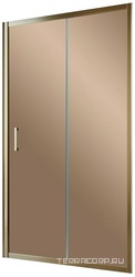 Дверь в нишу ZP, 115x190 см, двухсекционная раздвижная, профиль бронза, стекло бронза с покрытием QuickNano ZZ