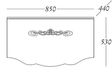 Тумба 85х44хh53см, подвесная, под раковину, (цв., ручка цв.хром),  ZZ La Beaute Cher B85C2