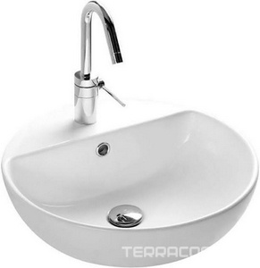 Раковина накладная на столешницу, 470х470хh160мм, круглая, с отв. для смесит.,  03:00 ZZ Hatria Happy Hour YXSJ01