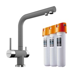 Смеситель Omoikiri Nagano PL 4064.8028 для кухонной мойки с фильтром| 14x29x23