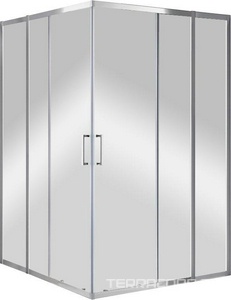 Душевой уголок 1300(1280-1305)х1300(1280-1305)хh1900мм, квадрат, (стекло прозр.Idrorepellente 6мм, фурн.цв.хром),  ZZ Cezares Molveno MOLVENO-A-22-100+30-C-Cr-IV