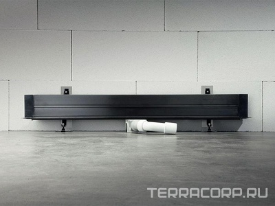 Душевой лоток для пристенного монтажа, плоская модель, проп. способность 0,4 л/с, L=300-1200, H=70-100, модель 4968.10,  ZZ Viega Advantix Vario 736736