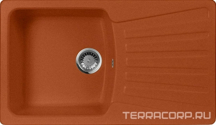 Мойка кухонная AquaGranitEx M-12 терракот| 49x84x19
