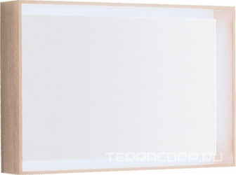 Зеркало 884х584х140мм, в раме, со светодиодной LED 12V / 29,5W подсветкой по контуру, (цв. светый дуб), крепёж в компл., Citterio ZZ