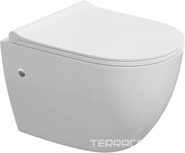 Подвесной унитаз  48 см c крышкой-сиденьем Toma Slim SO микролифт, безободковый, цв.белый, ZZ Berges OKUS 082127