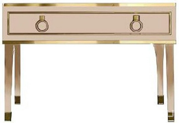 База под раковину (консоль) 115х56хh77см, с 1 выдв. ящиком, на 4-х ножках, без столешницы, под 1 раковину, (цв. Beige Lucido / золото), Lutetia ZZ