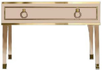 База под раковину (консоль) 115х56хh77см, с 1 выдв. ящиком, на 4-х ножках, без столешницы, под 1 раковину, (цв. Beige Lucido / золото),  ZZ Oasis Lutetia 0LTCN1151L G150 ORO