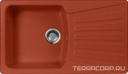 Мойка кухонная AquaGranitEx M-12 красный марс| 49x84x19