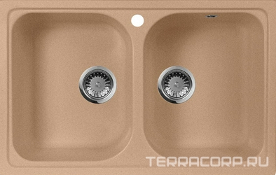 Мойка кухонная AquaGranitEx M-15 песочная| 49x77x20