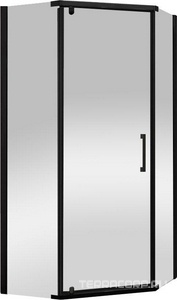 Душевой уголок 900х900хh1950мм, 5-ти угольный, распашая дверь правая/левая, с 2 непод. сегмент,(стекло прозр.6мм, фурнит.цв.черный матов),  ZZ Vincea Stresa VSP-1S900CLB