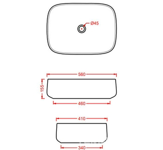 Раковина накладная на столешницу, прямоугольная 56х41хh15,5см, без отв.д/смесит., без перелива, (цв. brown matera),  ZZ ArtСeram Cognac Quadro COL009 41; 00