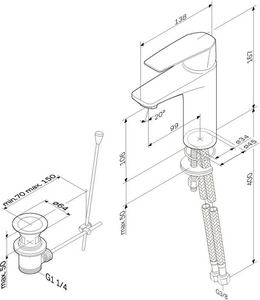 Смеситель для раковины GEM, с донным клапаном, цв.хром ZZ AMPM Gem F90A82100