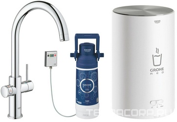 Смеситель Grohe Red II Duo 30083001 для кухонной мойки, с водонагревателем| 13x41x26