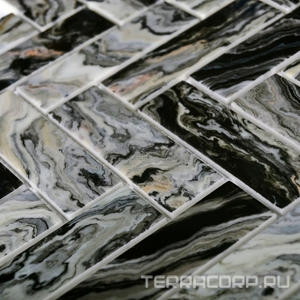 Мозаика Bonaparte Керамическая мозаика Hadar Black (4.5x30x98) 26,8x28,6 Черный 