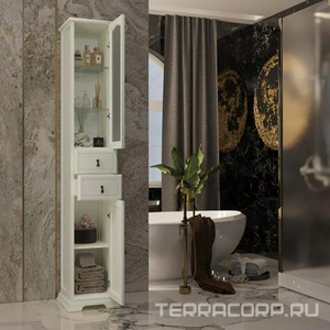 Пенал  напольный 314x1982x380 мм, правый, без бел. корзины, цвет Белый матовый ZZ Opadiris Риспекто Z0000012642