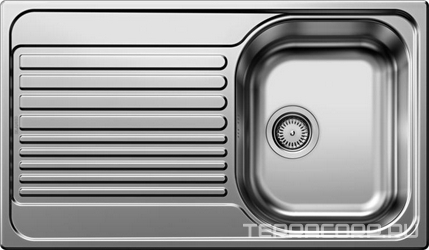Мойка кухонная Blanco Tipo 45 S сталь матовая| 50x86x16