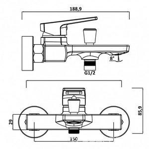 Смеситель для ванны, (цв.хром), Kronos ZZ Swedbe kronos 2030