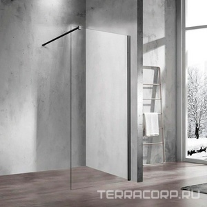 Пристенный профиль и поперечный кронштейн max.1200мм, для душевой перегородки, (цв.черный матовый),  ZZ Vincea Walk-In VHW-1WB