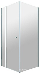 Душевой уголок 1000х1000хh1950мм, квадратный, распашная дверь с неподв.сегментом, правая/левая, (стекло прозр.6мм, фурнит. цв.хром), Etna ZZ