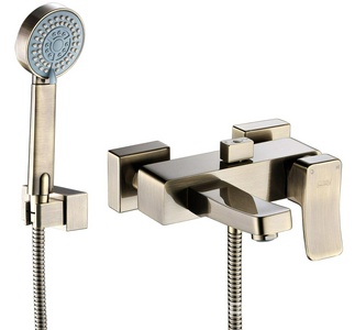 Смеситель для ванны с душем Exter, светлая бронза ZZ Wasserkraft exter 1601