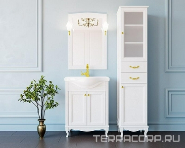 Тумба напольная ""-80 см, БЕЗ раковины, цвет белый ZZ ValenHouse Эллина n107501