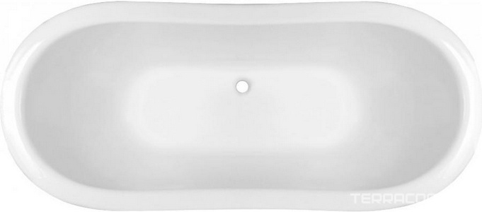 Ванна из искусственного камня Эстет Бостон 180x75, отдельностоящая, БЕЗ ножек, цв. белый, ZZ Эстет бостон ФР-00000624