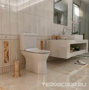 Унитаз напольный OMEGA, безободковый, цвет белый, с крышкой-сиденьем микролифт Sole Omega УТ000022811