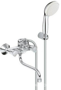 Смеситель для ванны/душа, длинный излив, с душевым гарнитурам, хром ZZ Grohe Costa L 2679210A