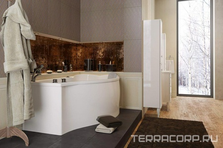 Акриловая ванна Marka One  R 170 см, ассиметричная, правая, БЕЗ каркаса, панели, слива, ZZ 1Marka Gracia 01гр1710п