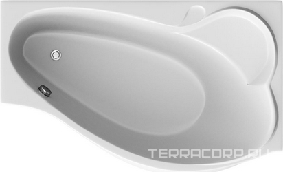 Акриловая ванна Marka One Gracia R 170 см, ассиметричная, правая, БЕЗ каркаса, панели, слива, ZZ
