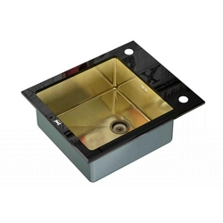 Мойка кухонная Zorg Inox Glass GL-6051-BLACK-BRONZE черное стекло| 51x60x20