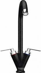 Смеситель Ulgran U-011(308) черный, для кухонной мойки| 18x33x20