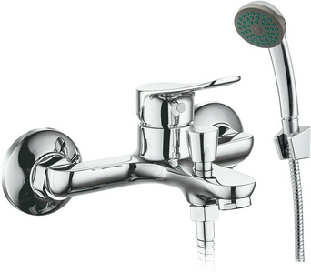 Смеситель для ванны, шланг метал.150см, лейка, держатель в компл., (цв.хром),  ZZ Latuno 103 L11103