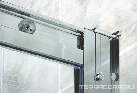 Дверь в нишу 1050хh1850мм, сдвижная с неподв. сегм., вход 415мм справа/слева, (стекло текстур. Punto 5мм, фурнит. цв.хром),  ZZ Cezares Pratico PRATICO-BF-1-105-P-Cr