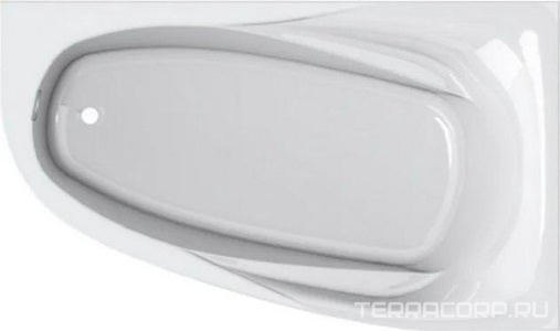 Ванна 1700x1000xh450мм, без панели, ножек, слива-перелива, литой мрамор цв.белый глянец., Селена Правая ZZ Астра-Форм селена Селена Правая