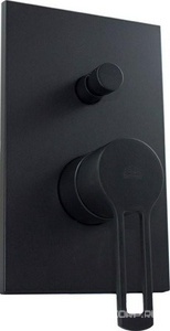 Смеситель для душа, встраиваемый в стену, с переключателем (девиатор кнопка), встраиваемая часть в компл., (черный матовый),  ZZ Paffoni Ringo RIN015NO/M