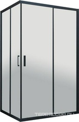 Душевое ограждение ZA-F, 90x80x200 cм,  профиль черный матовый, стекло прозрачное,  покрытие BriteGuard ZZ