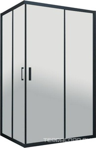 Душевое ограждение , 90x80x200 cм,  профиль черный матовый, стекло прозрачное,  покрытие BriteGuard ZZ Vegas Glass ZA-F ZA-F NOVO h2000 90*80 02М 01 / BriteGuard