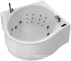 Ванна 164х164хh66см c г/м,мас.спины и ног,аэромас,,хромотерап, на каркасе, сифон в компл,фурн.хром, + смеситель Ontario 77, БЕЗ панели, Revelat ZZ