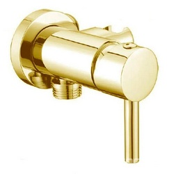 Смеситель для гигиенического душа, кругл., встраив. в стену на 1 отв., совмещ. с держателем лейки, БЕЗ лейки и шланга, (цв.золото), Cezares XX Cezares Articoli Vari CZR-DA1-03