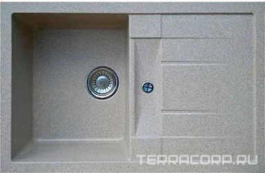 Мойка кухонная Whinstone Коралл 1B 1D серый| 50x77x19