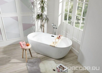 Акриловая ванна, свободностоящая "Delight" 170x78, донный клапан+слив/перелив в комплекте Aquanet delight 00208600