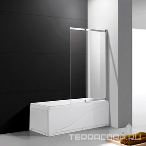 Штора на ванну, 2-х секц., раздвижная, (правая/левая), 1000хh1500мм, (проф. хром, стекло 5мм прозрачное),  ZZ Cezares Slider SLIDER-VF-11-100/150-C-Cr