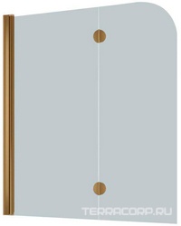 Шторка на ванну 120*140 см, левая, профиль бронза, стекло шиншилла ZZ