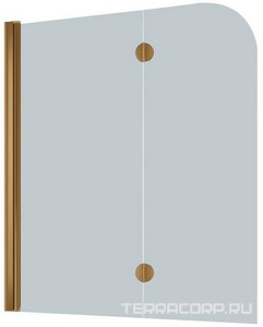 Шторка на ванну 120*140 см, левая, профиль бронза, стекло шиншилла ZZ Vegas Glass E2V E2V 0120 05 02