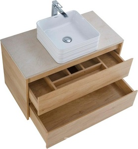 База под раковину подвесная с двумя выкатными ящиками, 910х460хh515мм, без раковины, (цв.Rovere Nebrasca Naturtre),  ZZ BelBagno Kraft KRAFT-900-2C-SO-RNN