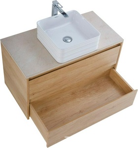 База под раковину подвесная с двумя выкатными ящиками, 910х460хh515мм, без раковины, (цв.Rovere Nebrasca Naturtre),  ZZ BelBagno Kraft KRAFT-900-2C-SO-RNN