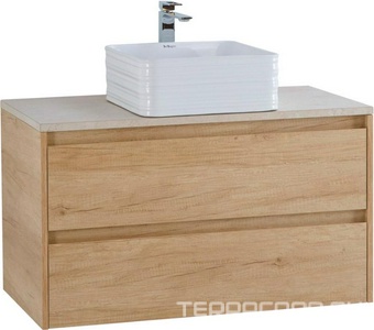 База под раковину подвесная с двумя выкатными ящиками, 910х460хh515мм, без раковины, (цв.Rovere Nebrasca Naturtre),  ZZ BelBagno Kraft KRAFT-900-2C-SO-RNN