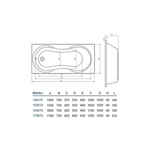 Ванна  160х70 Koller Pool Malibu MALIBU160X70